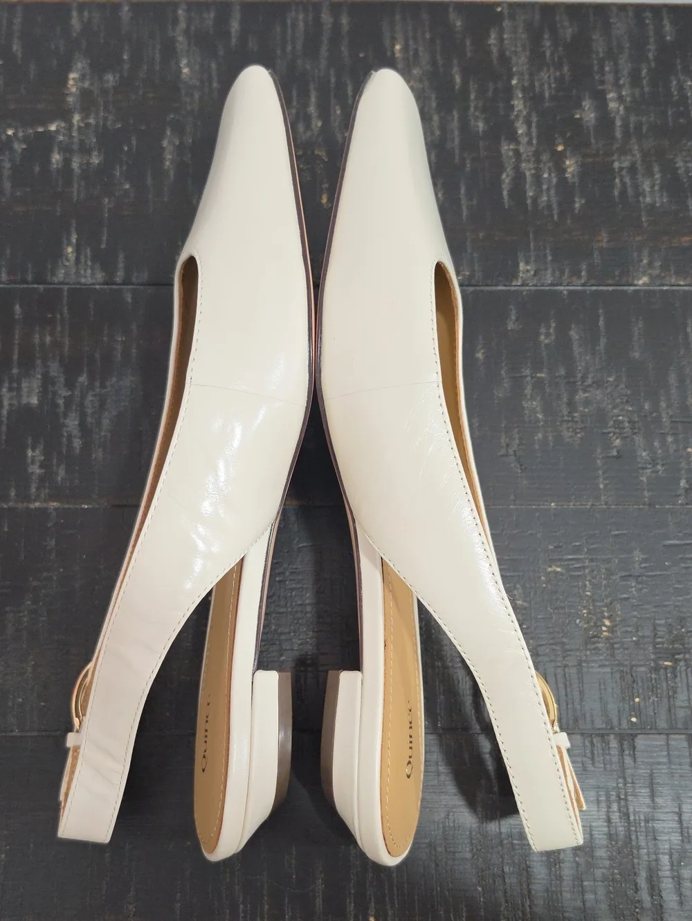 NWOB Quince Italian Leather Slingback Flat in Bone Size 7